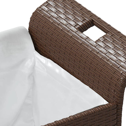 Panca da Giardino con Cuscino Marrone 116x46x57cm in Polyrattan - homemem39