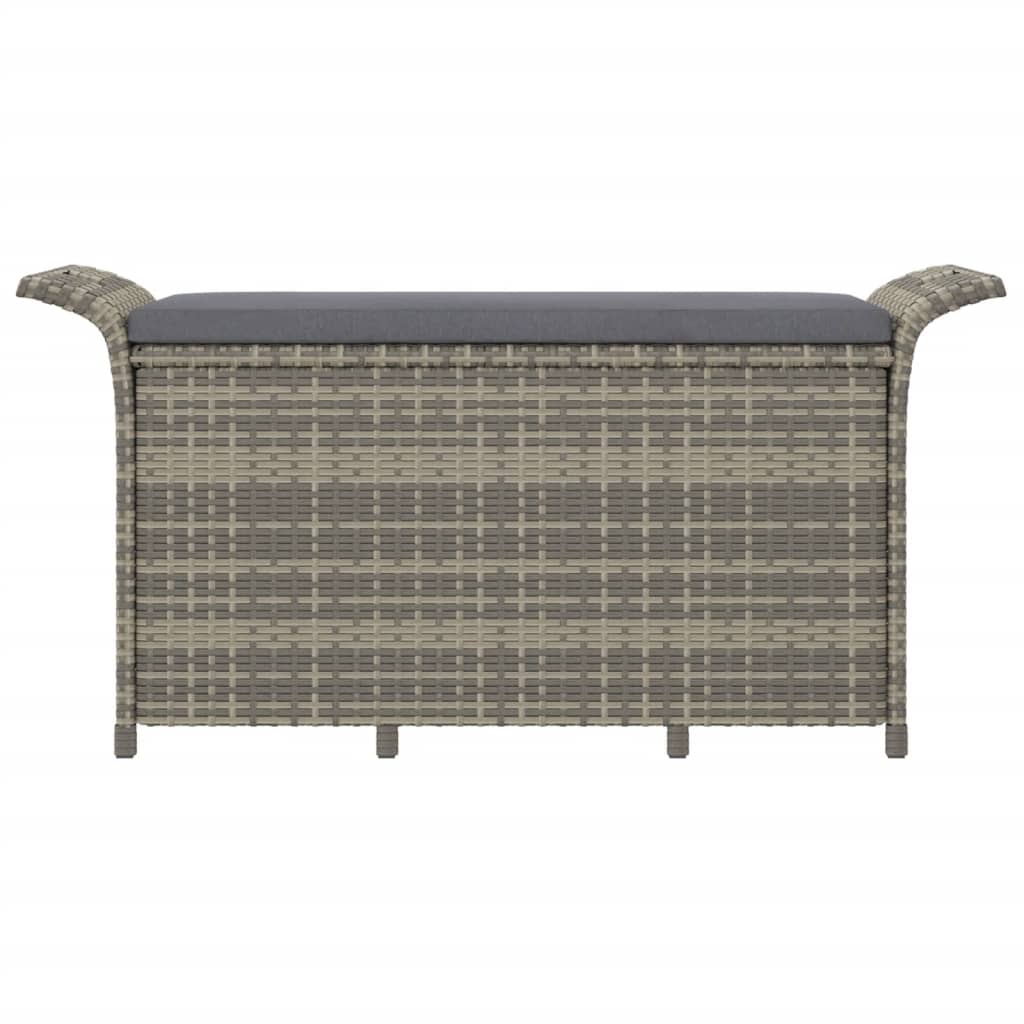 Panca da Giardino con Cuscino Grigio 116x46x57 cm in Polyrattan - homemem39