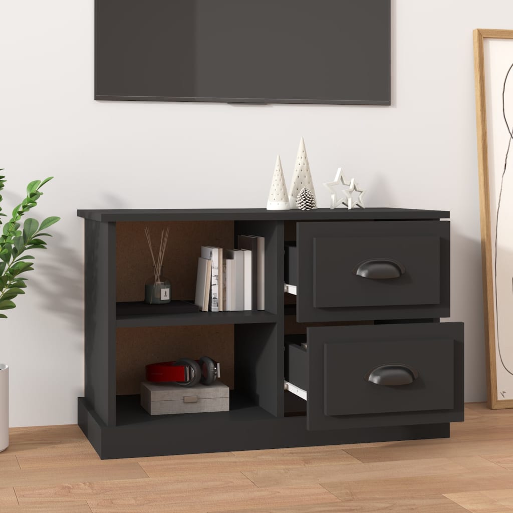 Mobile Porta TV Nero 73x35,5x47,5 cm in Legno Multistrato - homemem39