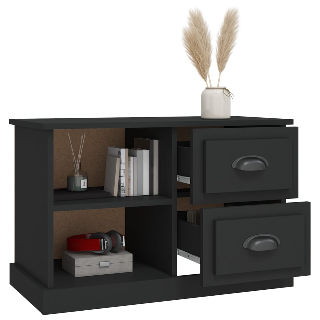 Mobile Porta TV Nero 73x35,5x47,5 cm in Legno Multistrato - homemem39