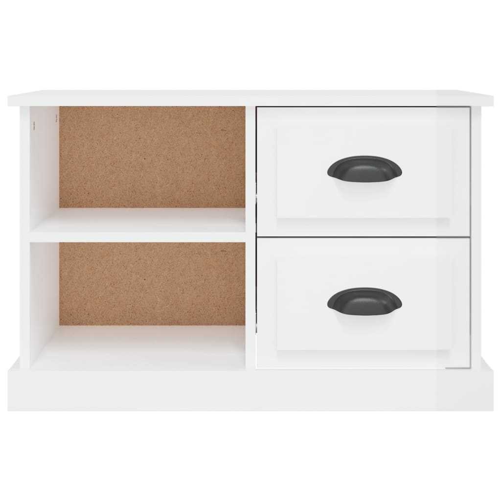 Mobile Porta TV Bianco Lucido 73x35,5x47,5 cm Legno Multistrato - homemem39