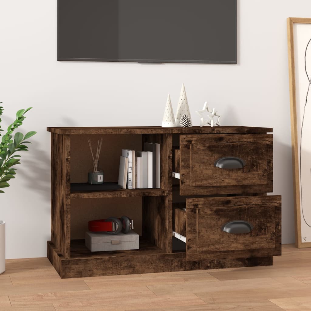 Mobile Porta TV Rovere Fumo 73x35,5x47,5 cm Legno Multistrato - homemem39