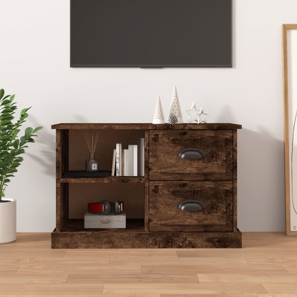 Mobile Porta TV Rovere Fumo 73x35,5x47,5 cm Legno Multistrato - homemem39