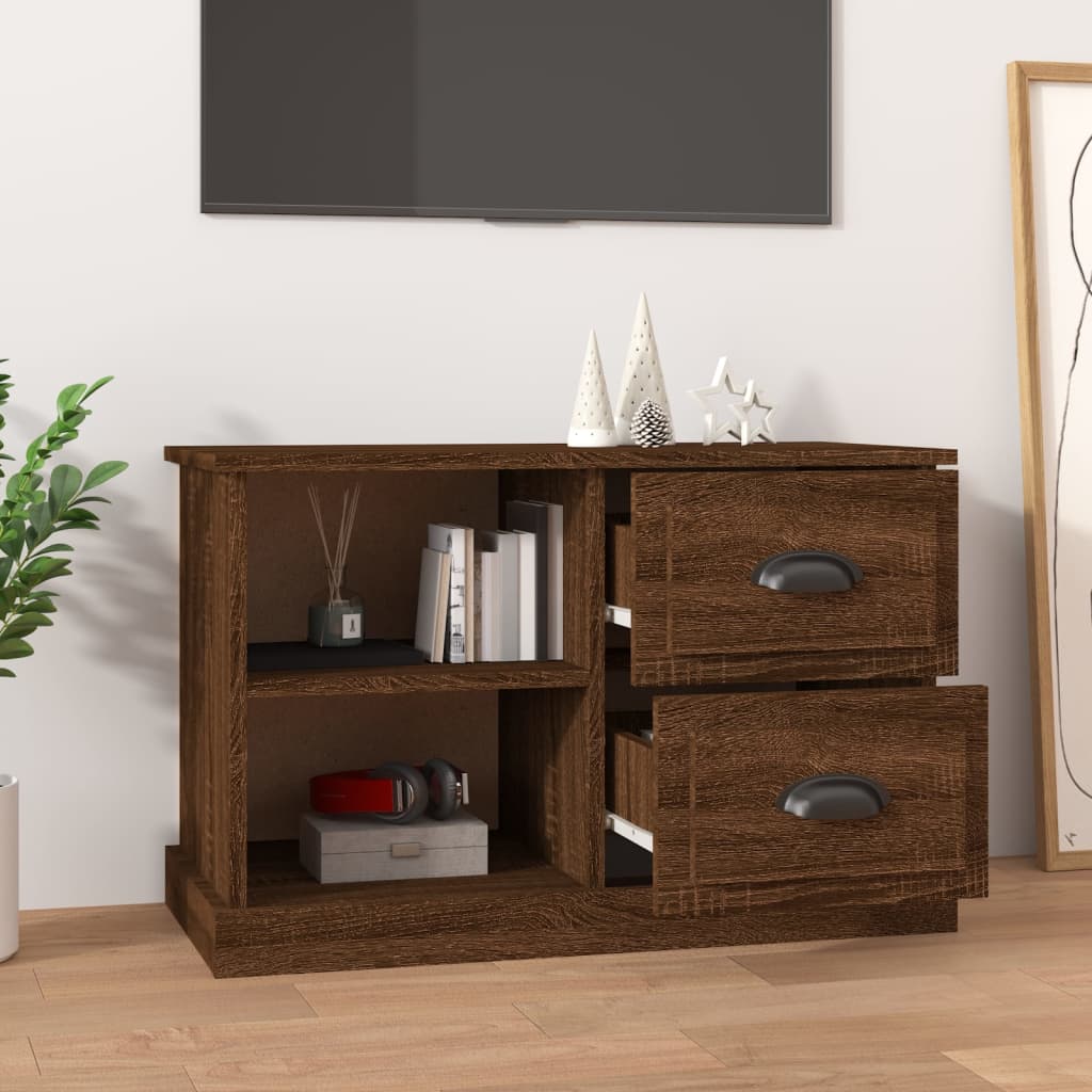 Mobile Porta TV Rovere Marrone 73x35,5x47,5cm Legno Multistrato - homemem39