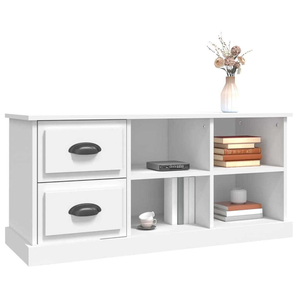 Mobile Porta TV Bianco 102x35,5x47,5 cm in Legno Multistrato - homemem39