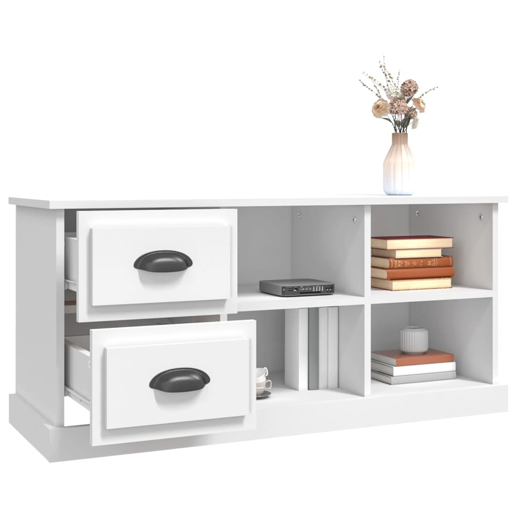 Mobile Porta TV Bianco 102x35,5x47,5 cm in Legno Multistrato - homemem39