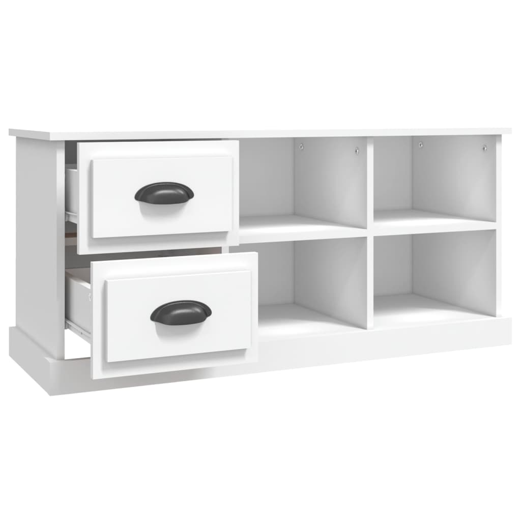 Mobile Porta TV Bianco 102x35,5x47,5 cm in Legno Multistrato - homemem39