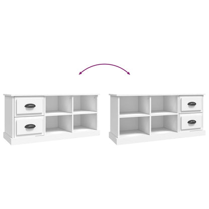 Mobile Porta TV Bianco 102x35,5x47,5 cm in Legno Multistrato - homemem39