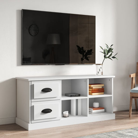 Mobile Porta TV Bianco 102x35,5x47,5 cm in Legno Multistrato - homemem39