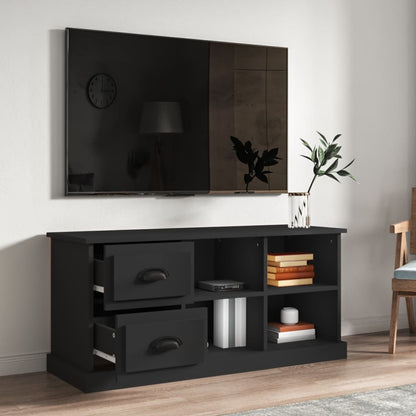 Mobile Porta TV Nero 102x35,5x47,5 cm in Legno Multistrato - homemem39