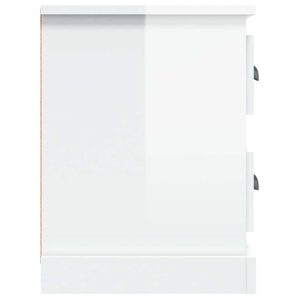 Mobile Porta TV Bianco Lucido 102x35,5x47,5cm Legno Multistrato - homemem39