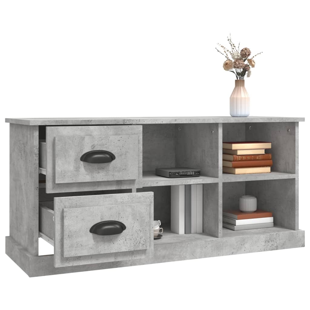 Mobile TV Grigio Cemento 102x35,5x47,5 cm in Legno Multistrato - homemem39