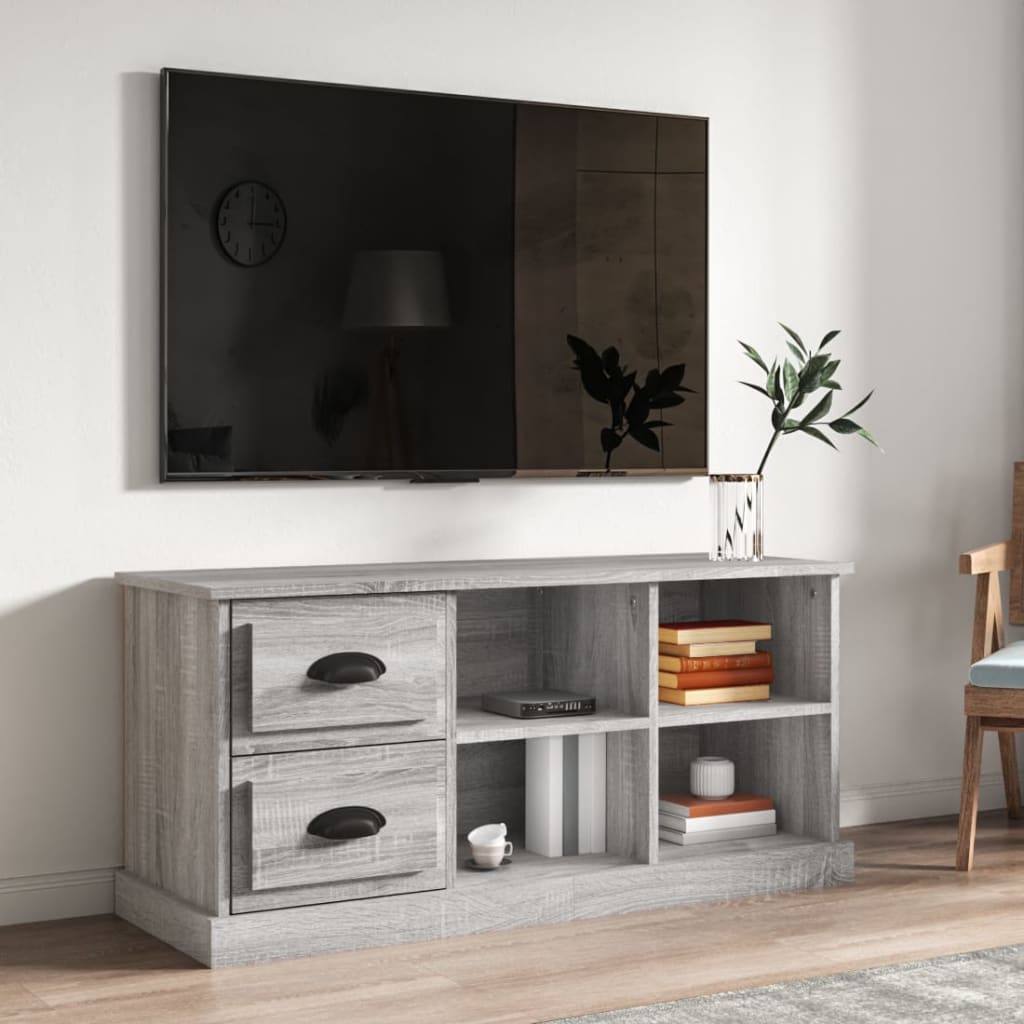 Mobile Porta TV Grigio Sonoma 102x35,5x47,5cm Legno Multistrato - homemem39