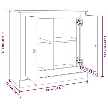 Credenza Bianca 70x35,5x67,5 cm in Legno Multistrato - homemem39