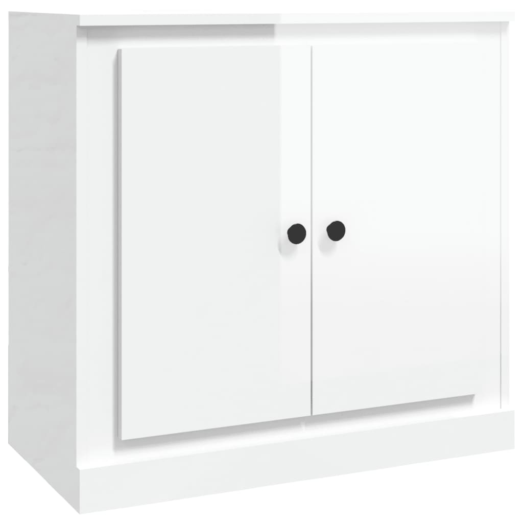 Credenza Bianco Lucido 70x35,5x67,5 cm in Legno Multistrato - homemem39