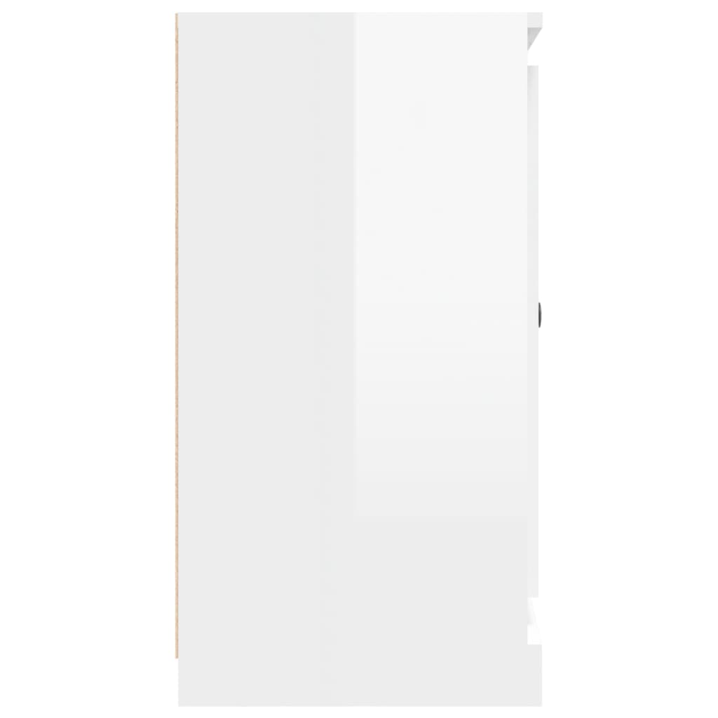 Credenza Bianco Lucido 70x35,5x67,5 cm in Legno Multistrato - homemem39