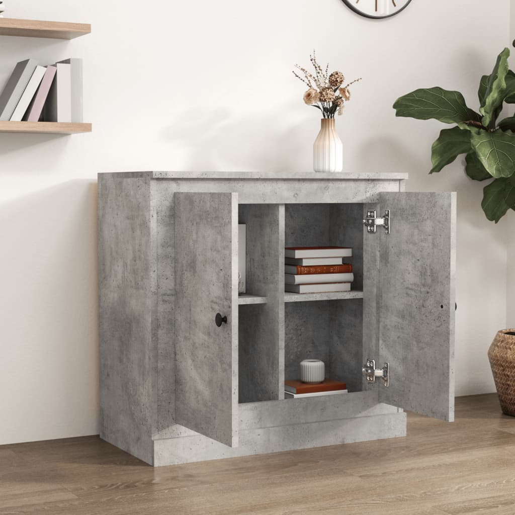 Credenza Grigio Cemento 70x35,5x67,5 cm in Legno Multistrato - homemem39