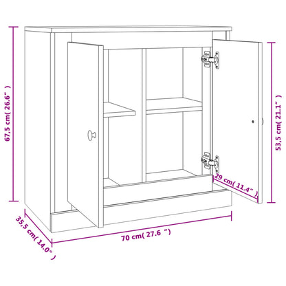 Credenza Grigio Cemento 70x35,5x67,5 cm in Legno Multistrato - homemem39