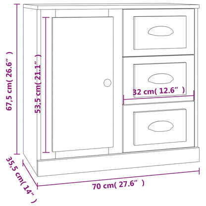 Credenza Bianca 70x35,5x67,5 cm in Legno Multistrato - homemem39