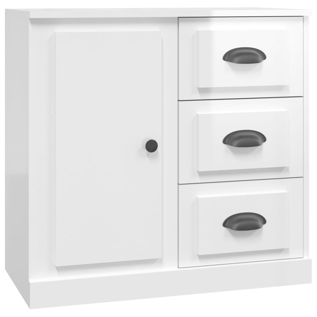 Credenza Bianco Lucido 70x35,5x67,5 cm in Legno Multistrato - homemem39