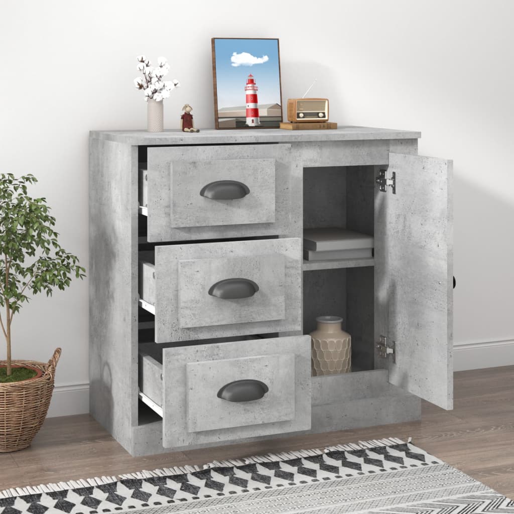 Credenza Grigio Cemento 70x35,5x67,5 cm in Legno Multistrato - homemem39