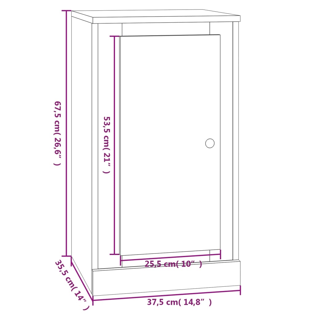 Credenza Nera 37,5x35,5x67,5 cm in Legno Multistrato - homemem39