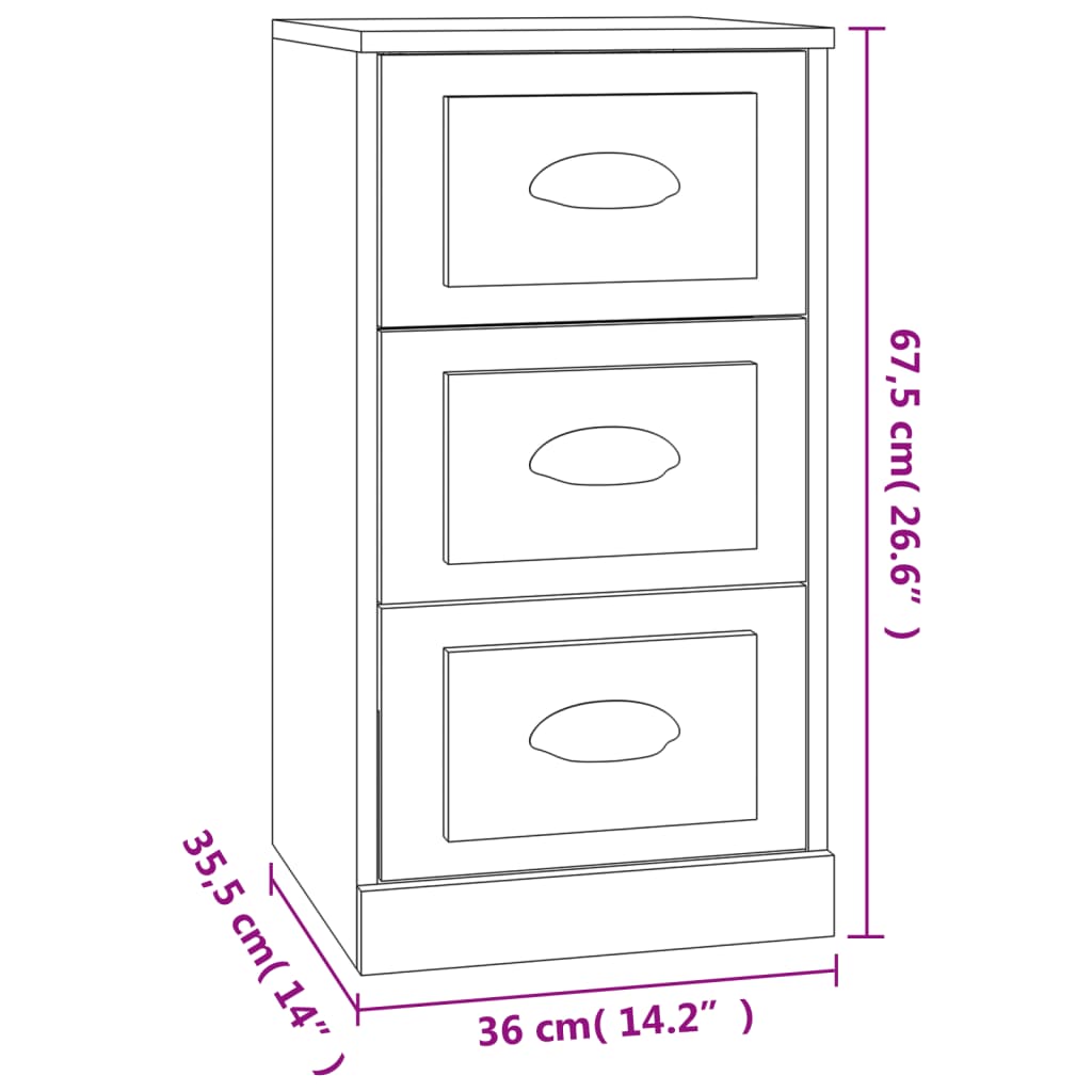 Credenza Bianca 36x35,5x67,5 cm in Legno Multistrato - homemem39