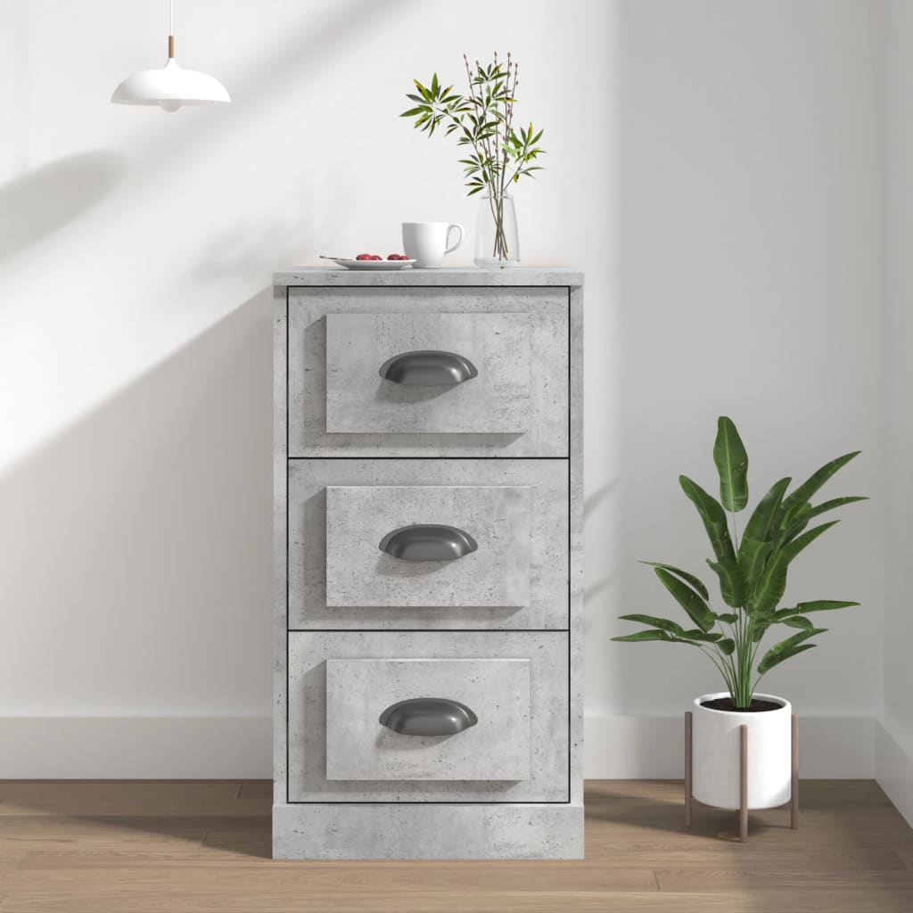 Credenza Grigio Cemento 36x35,5x67,5 cm in Legno Multistrato - homemem39