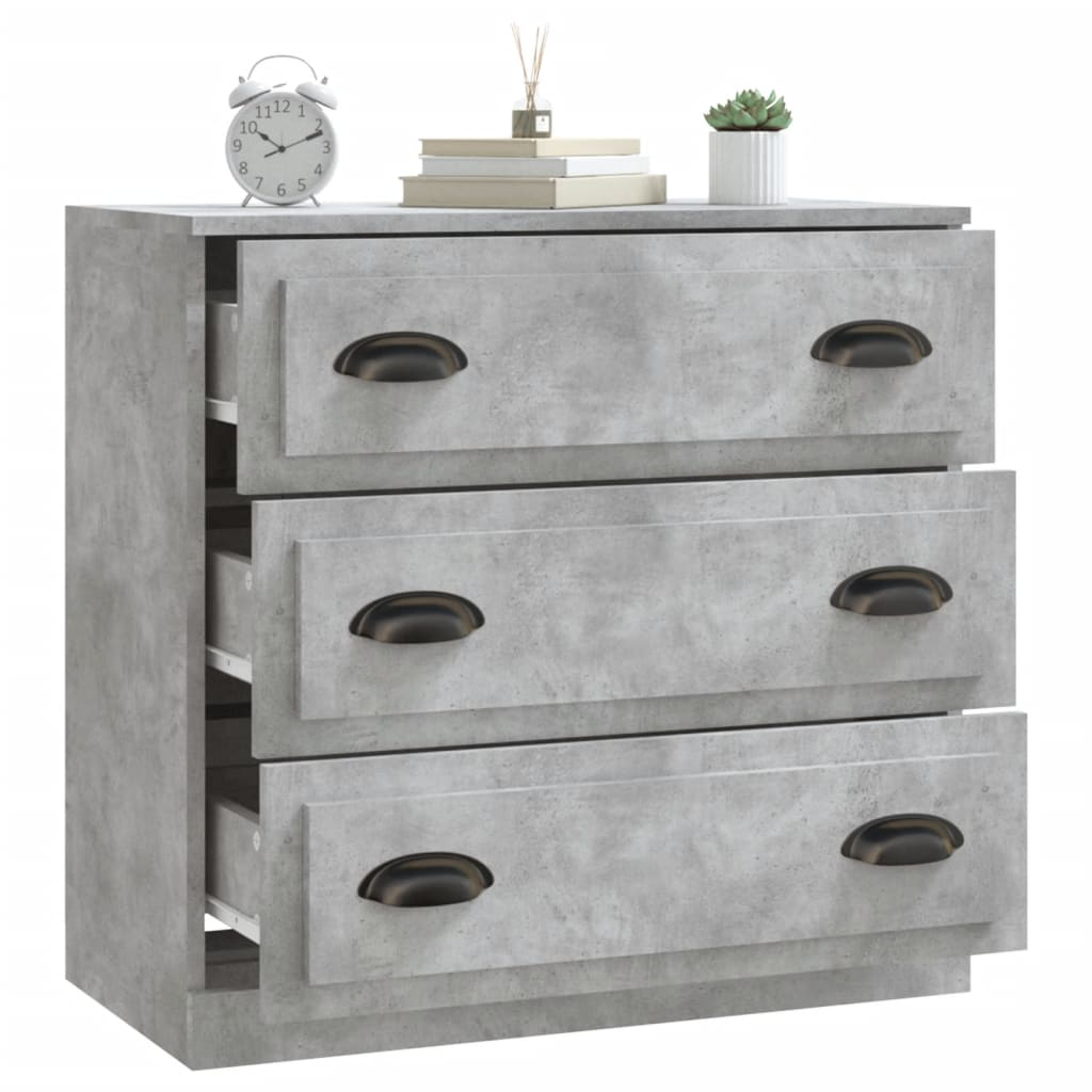 Credenza Grigio Cemento 70x35,5x67,5 cm in Legno Multistrato - homemem39