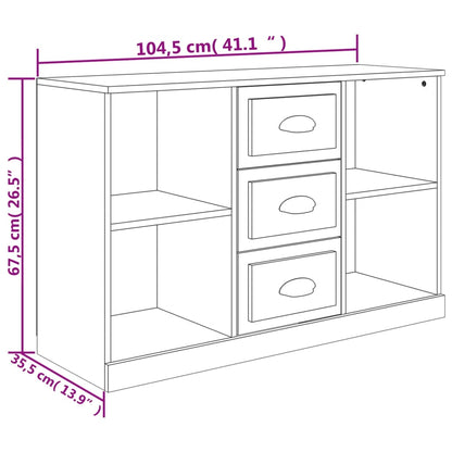 Credenza Bianca 104,5x35,5x67,5 cm in Legno Multistrato - homemem39