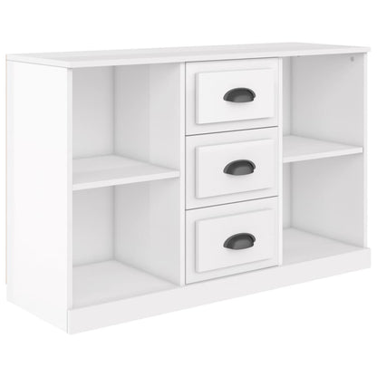 Credenza Bianco Lucido 104,5x35,5x67,5 cm in Legno Multistrato - homemem39