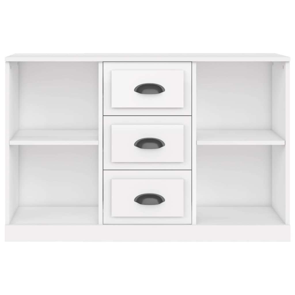 Credenza Bianco Lucido 104,5x35,5x67,5 cm in Legno Multistrato - homemem39