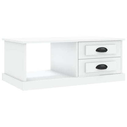 Tavolino da Salotto Bianco 90x50x35 cm in Legno Multistrato - homemem39