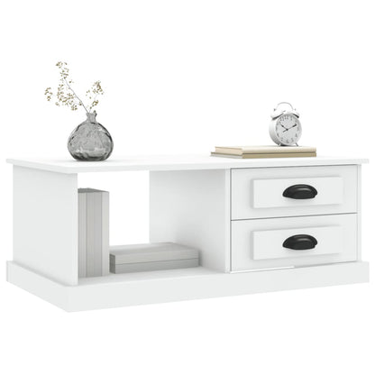 Tavolino da Salotto Bianco 90x50x35 cm in Legno Multistrato - homemem39