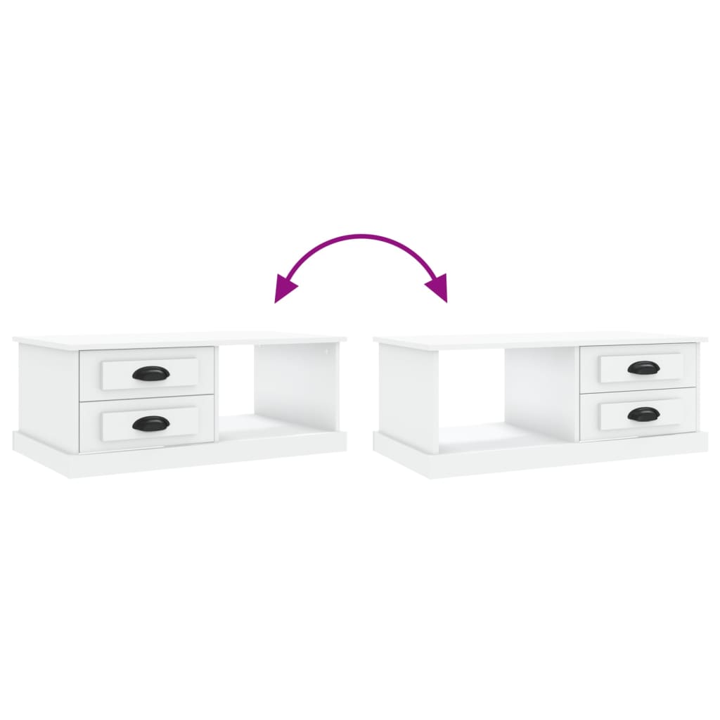 Tavolino da Salotto Bianco 90x50x35 cm in Legno Multistrato - homemem39