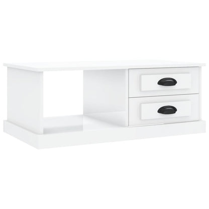 Tavolino Salotto Bianco Lucido 90x50x35 cm Legno Multistrato - homemem39