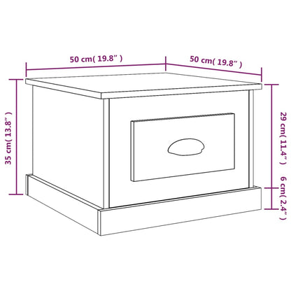 Tavolino da Salotto Bianco 50x50x35 cm in Legno Multistrato - homemem39