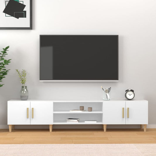 Mobile Porta TV Bianco 180x31,5x40 cm in Legno Multistrato - homemem39