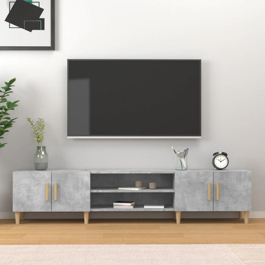 Mobile Porta TV Grigio Cemento 180x31,5x40 cm Legno Multistrato - homemem39