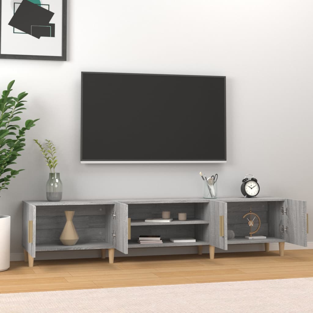 Mobile TV Grigio Sonoma 180x31,5x40 cm in Legno Multistrato - homemem39