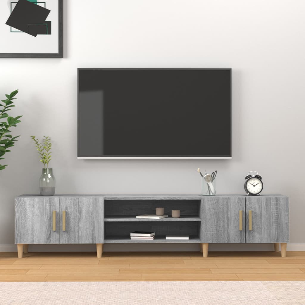 Mobile TV Grigio Sonoma 180x31,5x40 cm in Legno Multistrato - homemem39