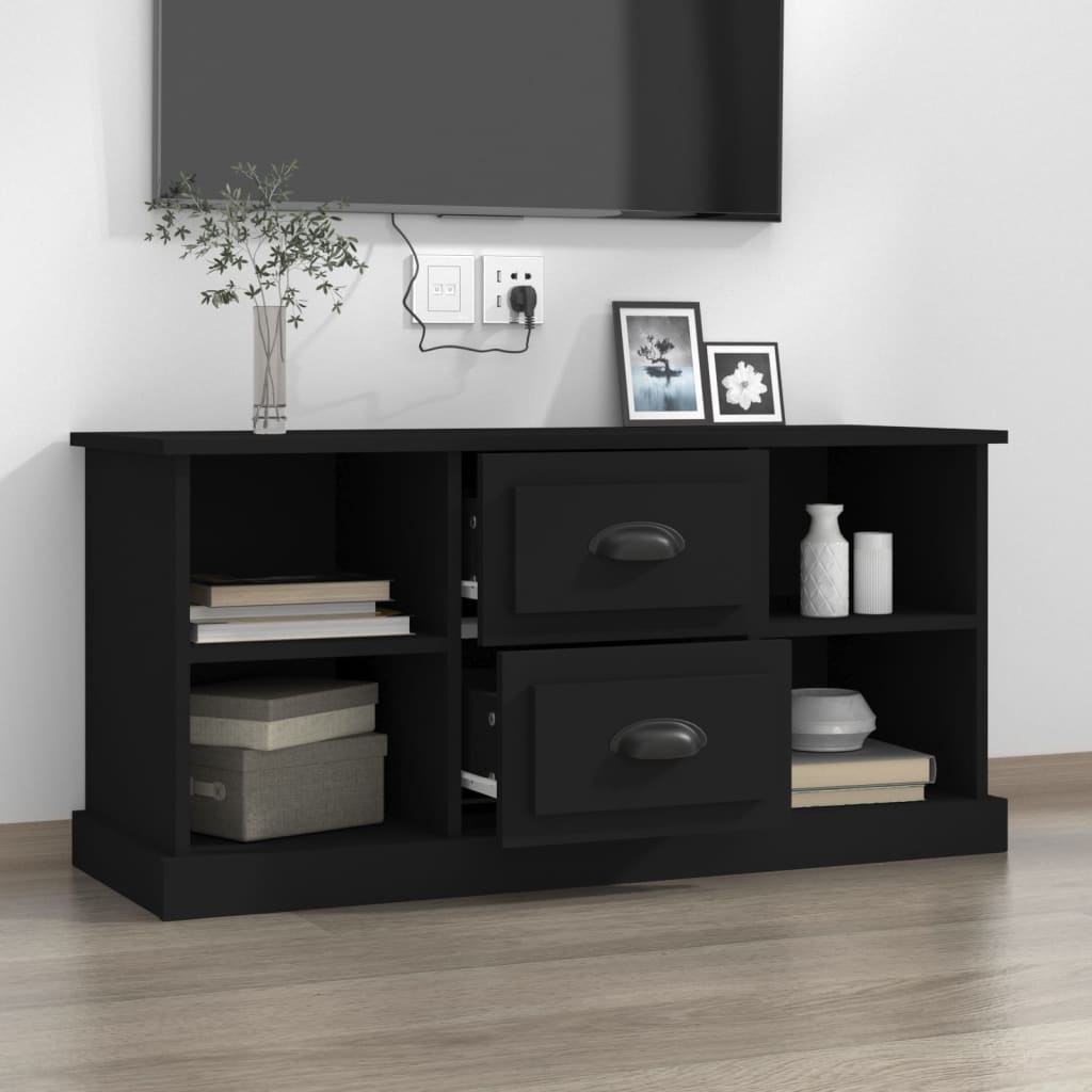 Mobile Porta TV Nero 99,5x35,5x48 cm in Legno Multistrato - homemem39