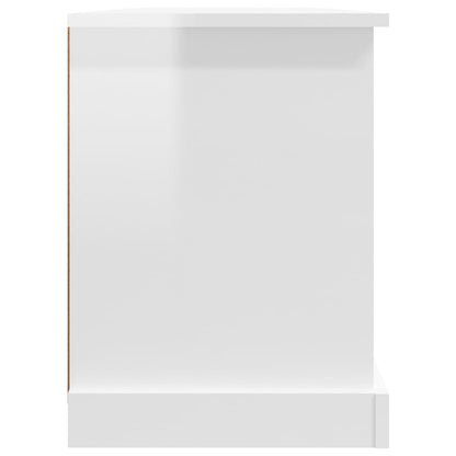 Mobile Porta TV Bianco Lucido 99,5x35,5x48 cm Legno Multistrato - homemem39