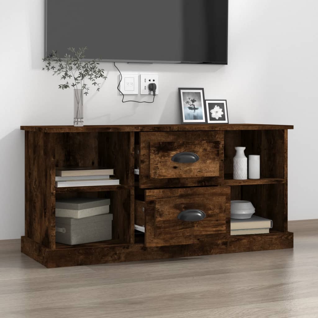 Mobile Porta TV Rovere Fumo 99,5x35,5x48cm in Legno Multistrato - homemem39