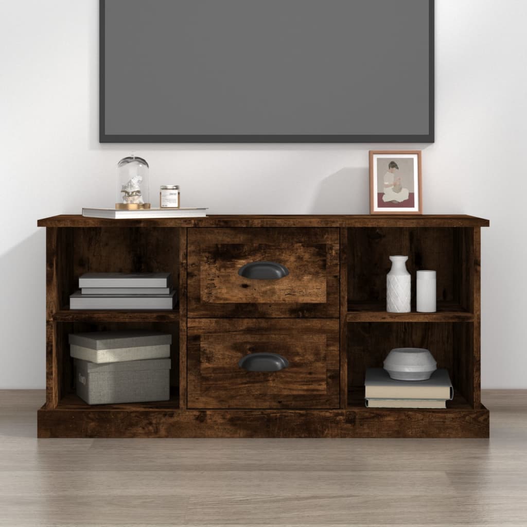 Mobile Porta TV Rovere Fumo 99,5x35,5x48cm in Legno Multistrato - homemem39