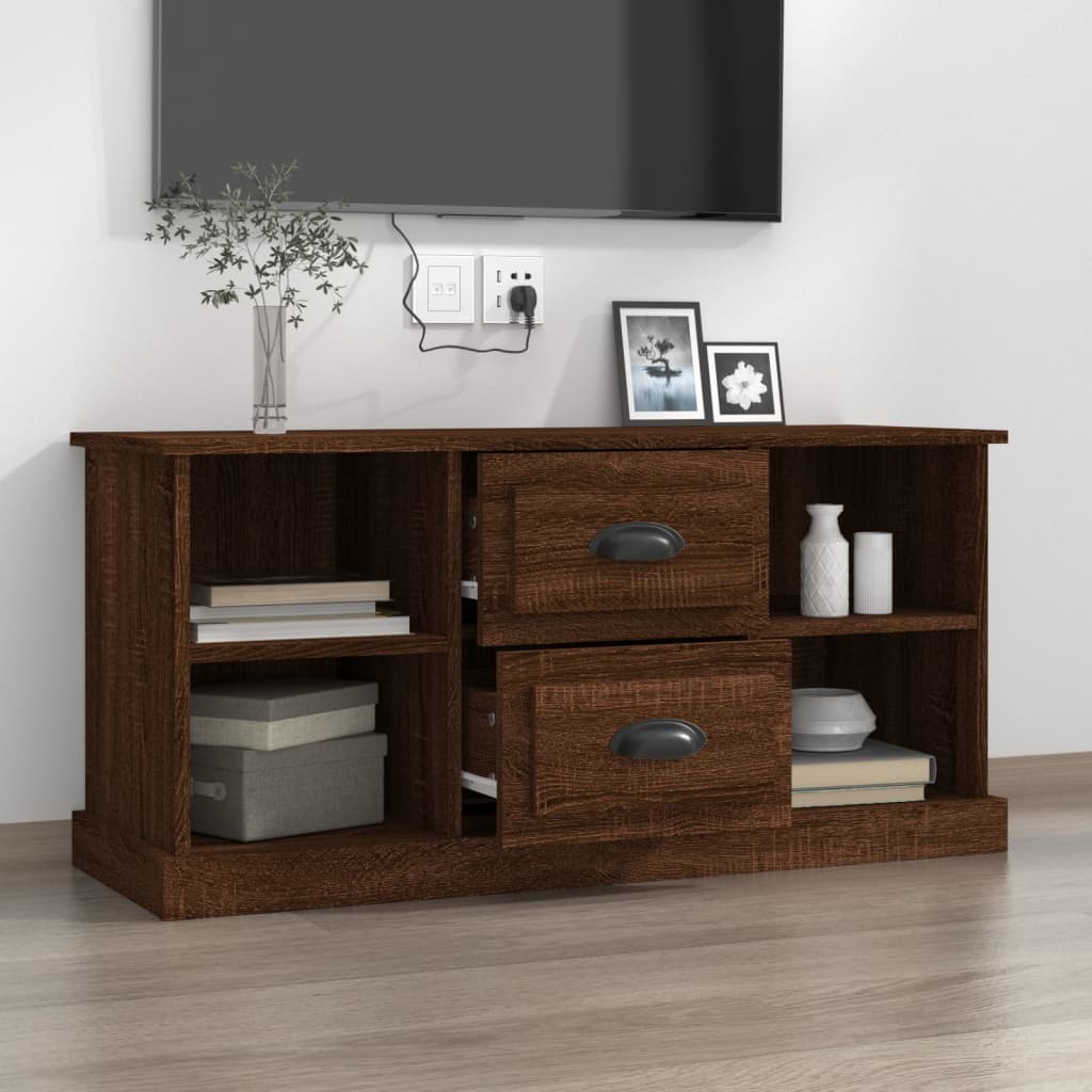 Mobile Porta TV Rovere Marrone 99,5x35,5x48cm Legno Multistrato - homemem39