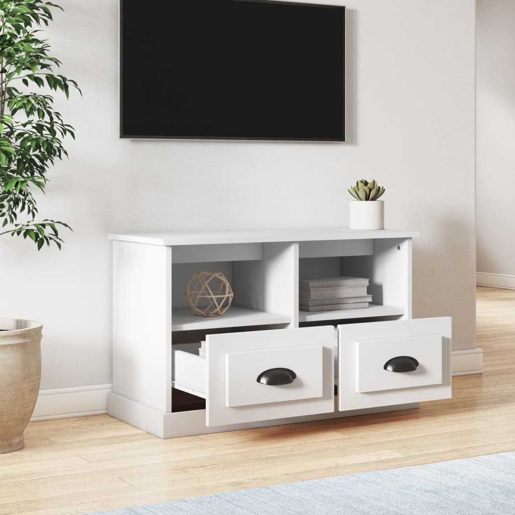 Mobile Porta TV Bianco 80x35x50 cm in Legno Multistrato - homemem39