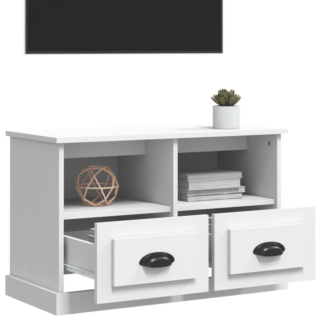 Mobile Porta TV Bianco 80x35x50 cm in Legno Multistrato - homemem39