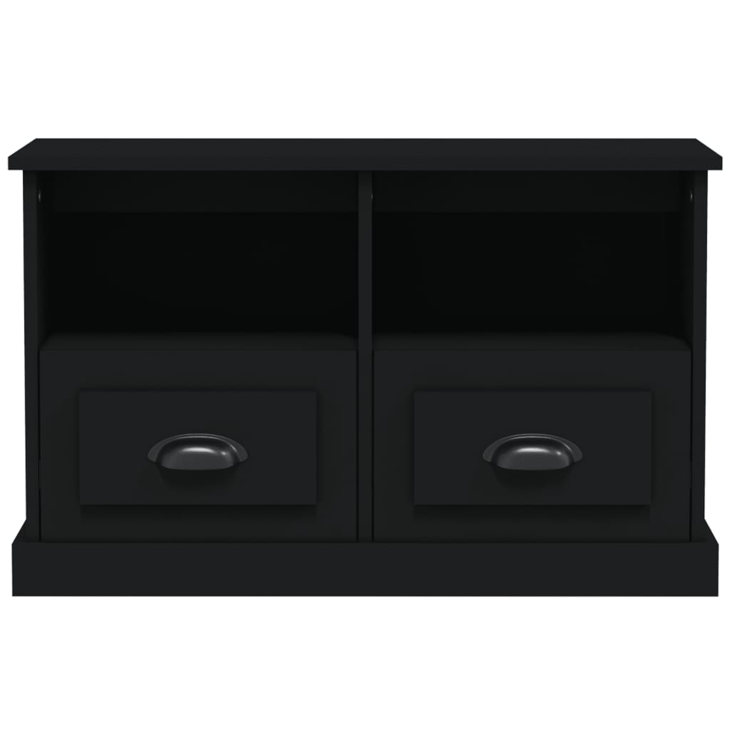 Mobile Porta TV Nero 80x35x50 cm in Legno Multistrato - homemem39