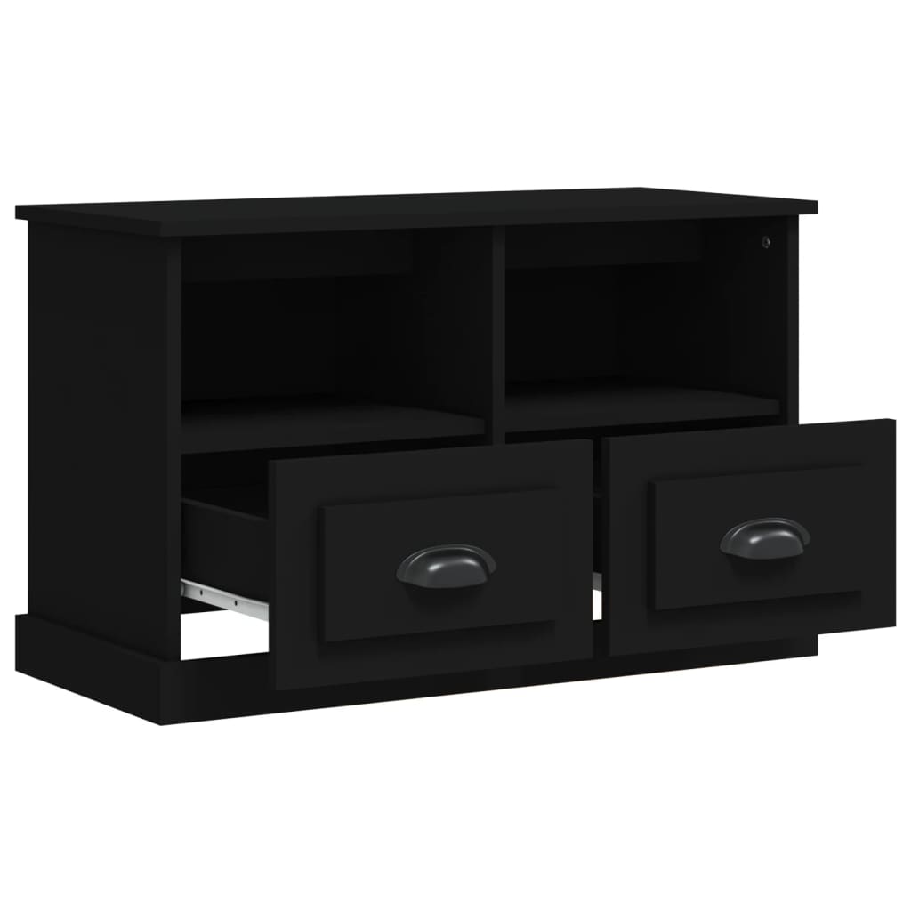 Mobile Porta TV Nero 80x35x50 cm in Legno Multistrato - homemem39